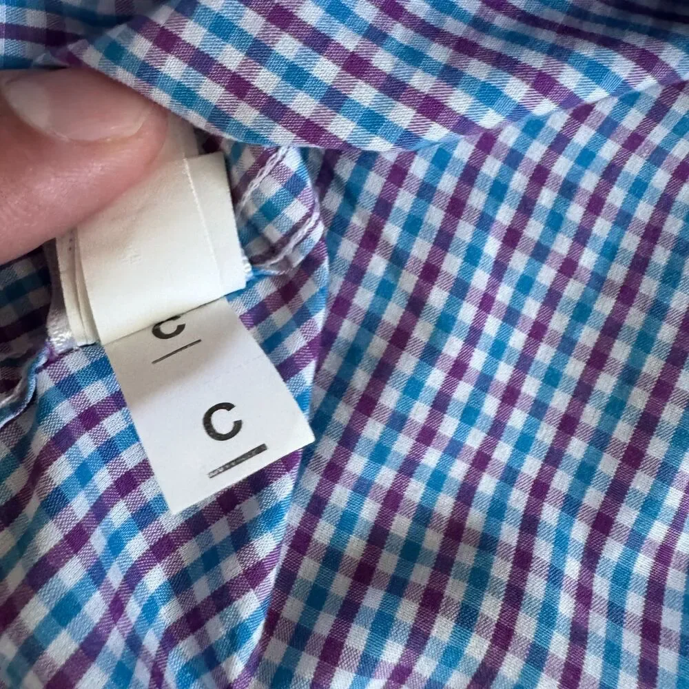 Banana Republic Men’s M Soft Wash Tailored Slim Fit Check Long Sleeve Shirt